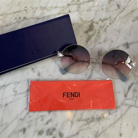 fendi ff 0243|FENDI Crystal Sunglasses FF 0243/S Silver Blue.